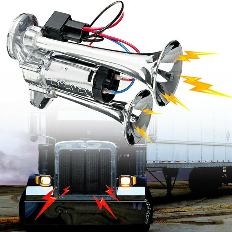 фото №7, Сигнал клаксон сигнал хром компресор гучний 12v клаксон do traktora