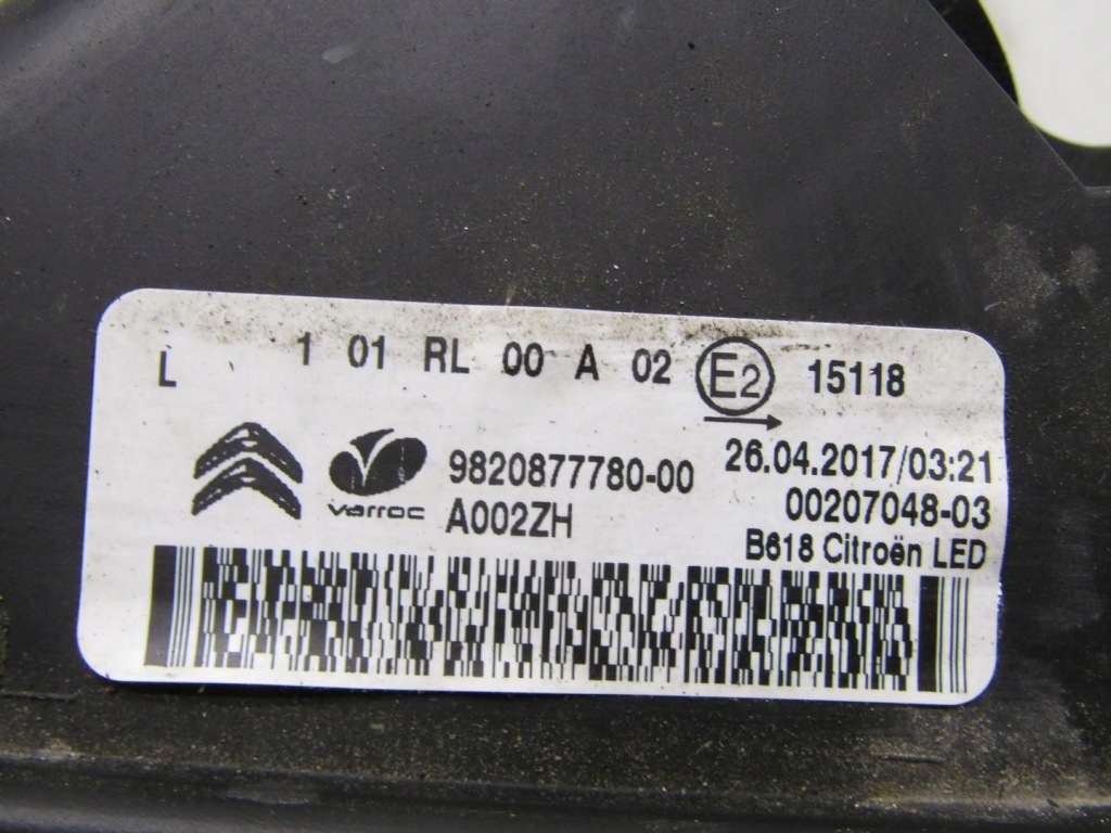 Фара ліхтар drl led лівий перед citroen c3 3 9820877780 в Україні