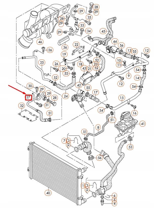 фото №7, Audi a4 b7 охолоджуюча рідина труба 06d121492j
