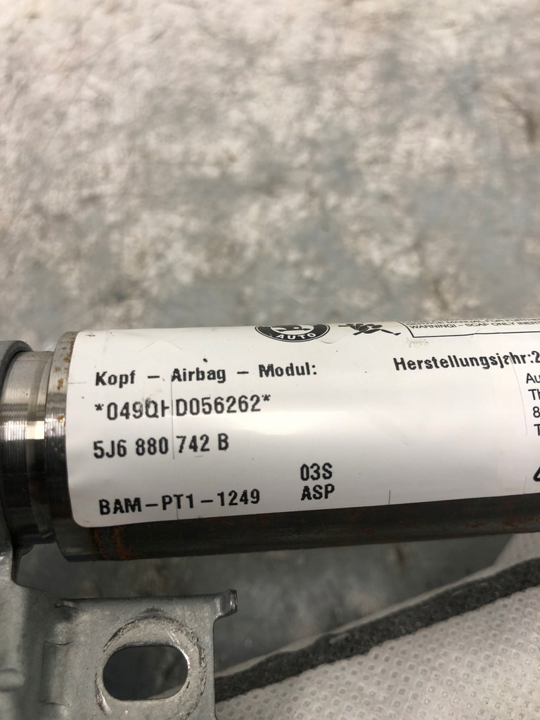 фото №5, Шторка безпеки подушка безпеки права skoda fabia ii kombi 5j6880742b