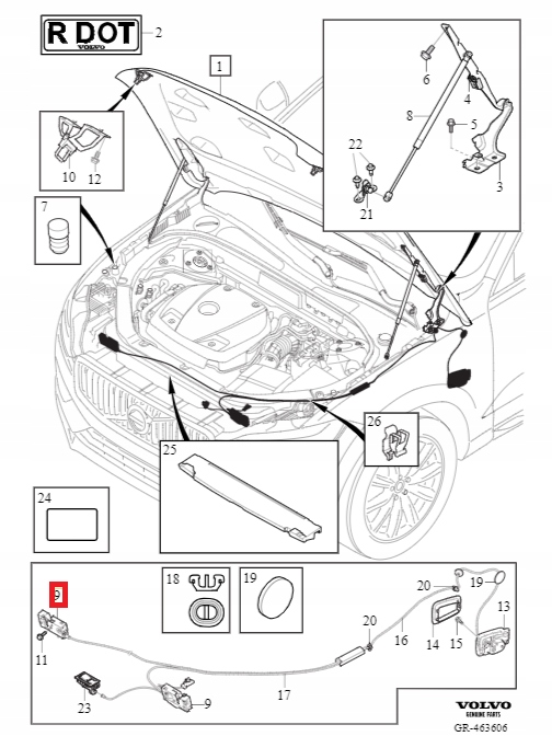 фото №1, Замок капот правий volvo v60 ii 19-21 v90 ii 17-21