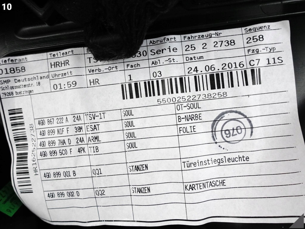 фото №11, Audi a6 s6 4g1 c7 14-18 lift оббивка обшивка двері права задня