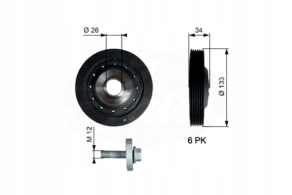 фото №1, Gates tvd1113a шкив, wał коленчатый