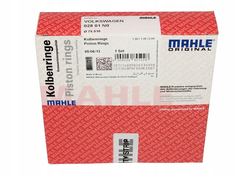 фото №11, Mahle 76 51 std 1.2-1.2-2 набор колец поршня audi a1 a2 a3 seat