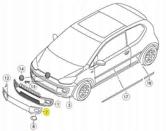 Vag оригинальный впуск воздуха окрашенный подходит к vw up e up 12 16 Недорого