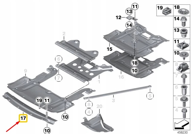 фото №8, Bmw 6 f12 защита отсек двигателя element промежуточный 51758056414 oem