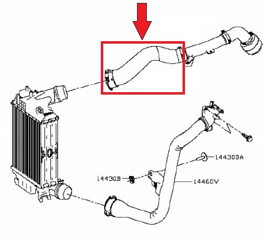 фото №2, Верхний шланг воздуха интеркулер труба renault kadjar captur i 1.3 tce