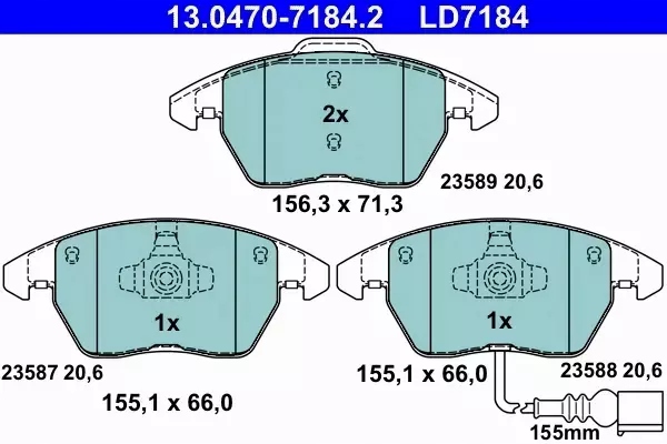 фото №13, Ate гальмівні диски+ гальмівні колодки перед seat toledo iv 288mm