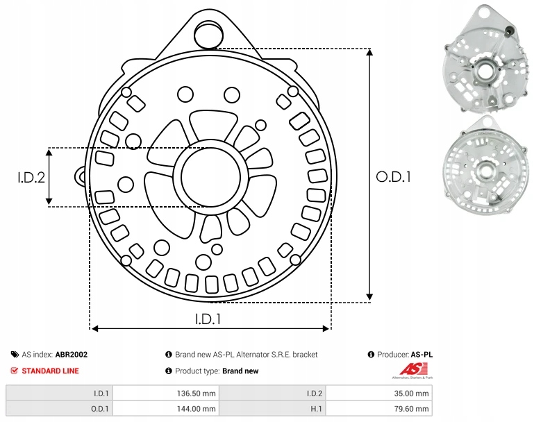 Задні корпус генератора abr2002 hitachi as-pl Доставка