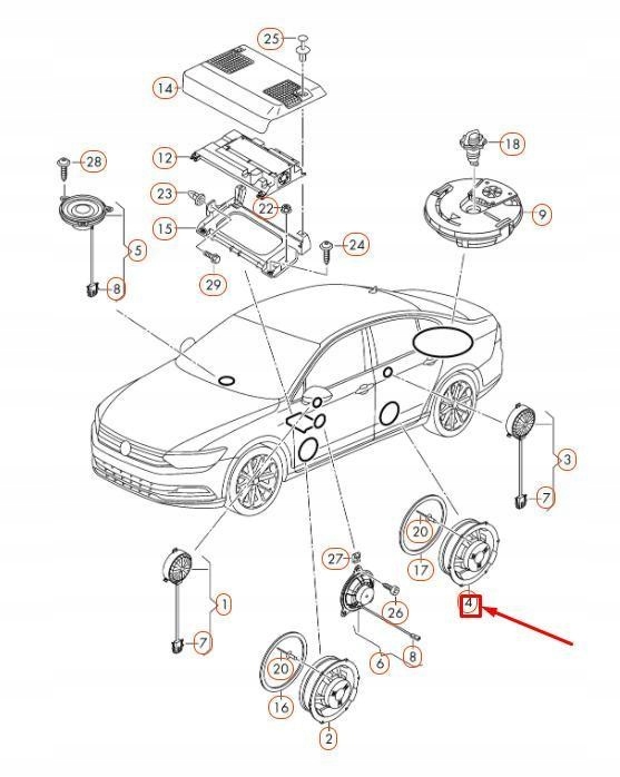 фото №7, Динамик низкочастотный vag passat arteon оригинальный 3g0035453