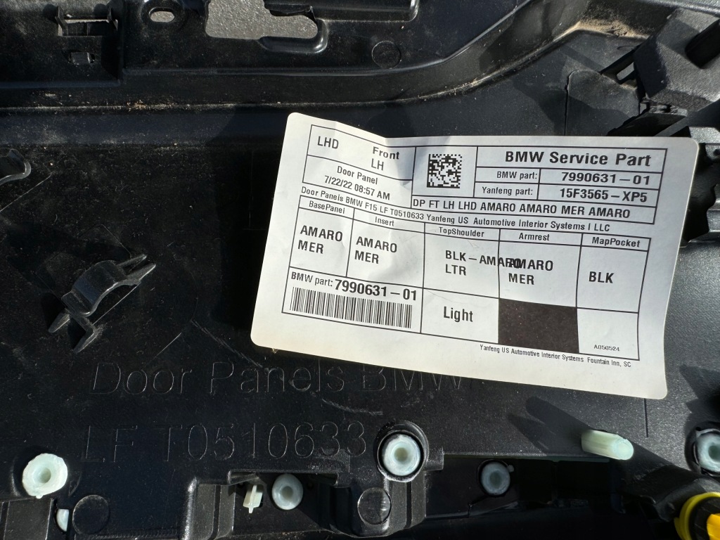 фото №6, Обивка обшивка дверь bmw x5 f15 f85 amaro merino левый передний водителя