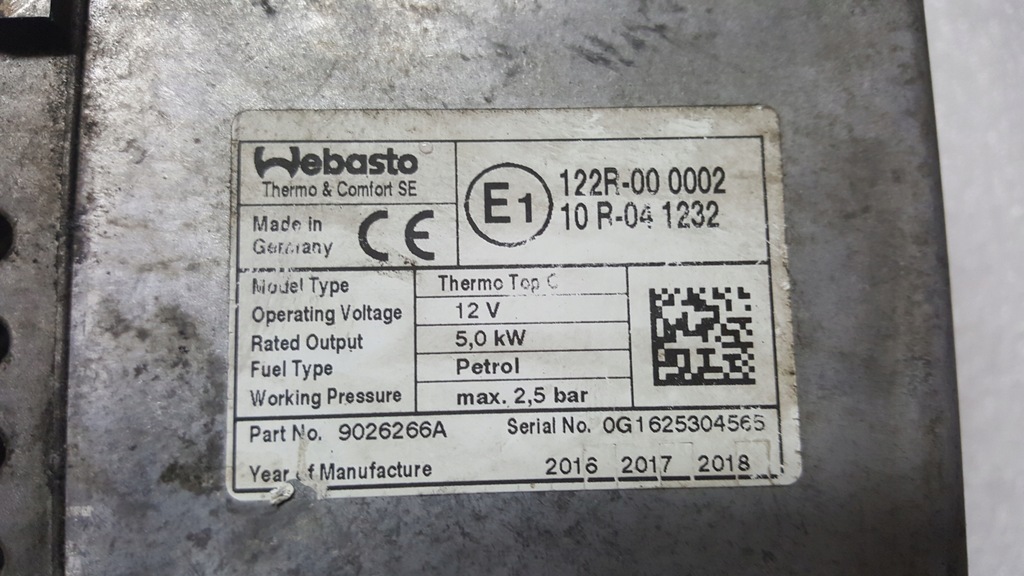 фото №9, Piecyk webasto обігрівач top c бензин vw phaeton 3d0815005at демонтаж