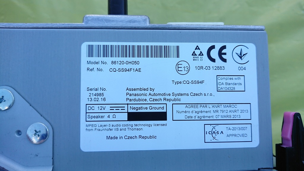 фото №2, Peugeot 108 citroen c1 ii aygo радиопроигрыватель