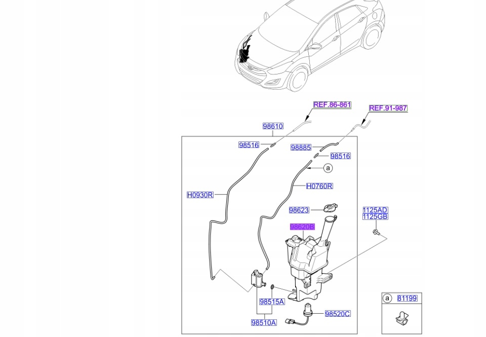 фото №8, Бачок омывателя hyundai i30 98620a6010