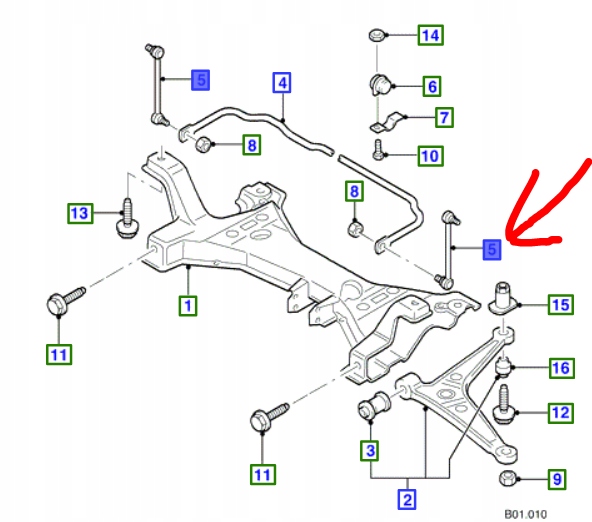 фото №1, Кронштейн стабілізатора перед ford galaxy 2001-06