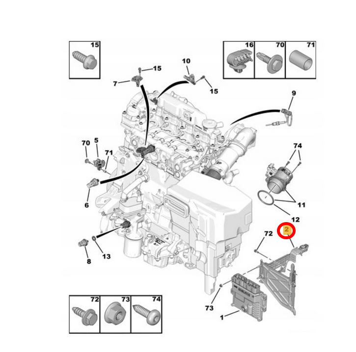 фото №4, Peugeot rifter корпус компьютер двигателя nowa оригинальный номер