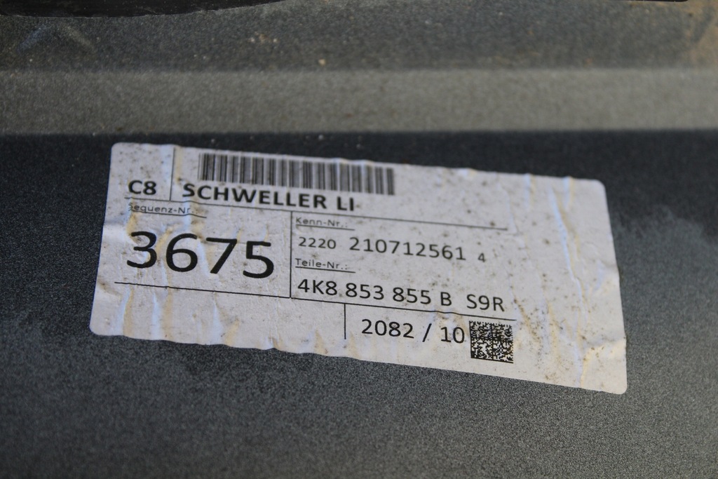 фото №11, Порог левый audi rs7 4k c8 4k8853855b ls9r