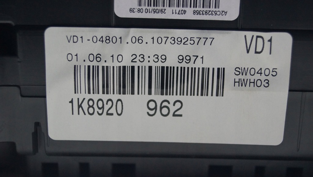 фото №5, Счетчик приборы vw scirocco 1.4 tsi 1k8920962