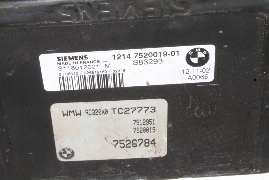 фото №3, Бортовий комп'ютер двигуна mini cooper r50, r53 7520019 1.6l бензиновий 66kw 2002