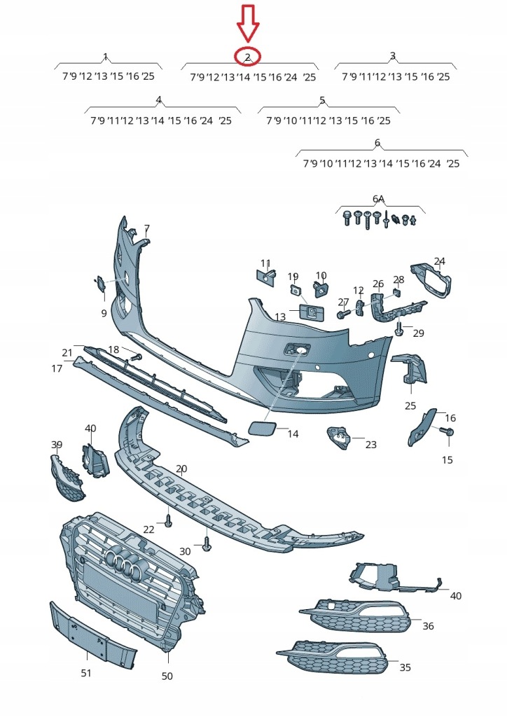 фото №1, Бампер перед audi a3 s3 8v5 s-line sedan 2013-2016 оригінальний номер aso rzeszów