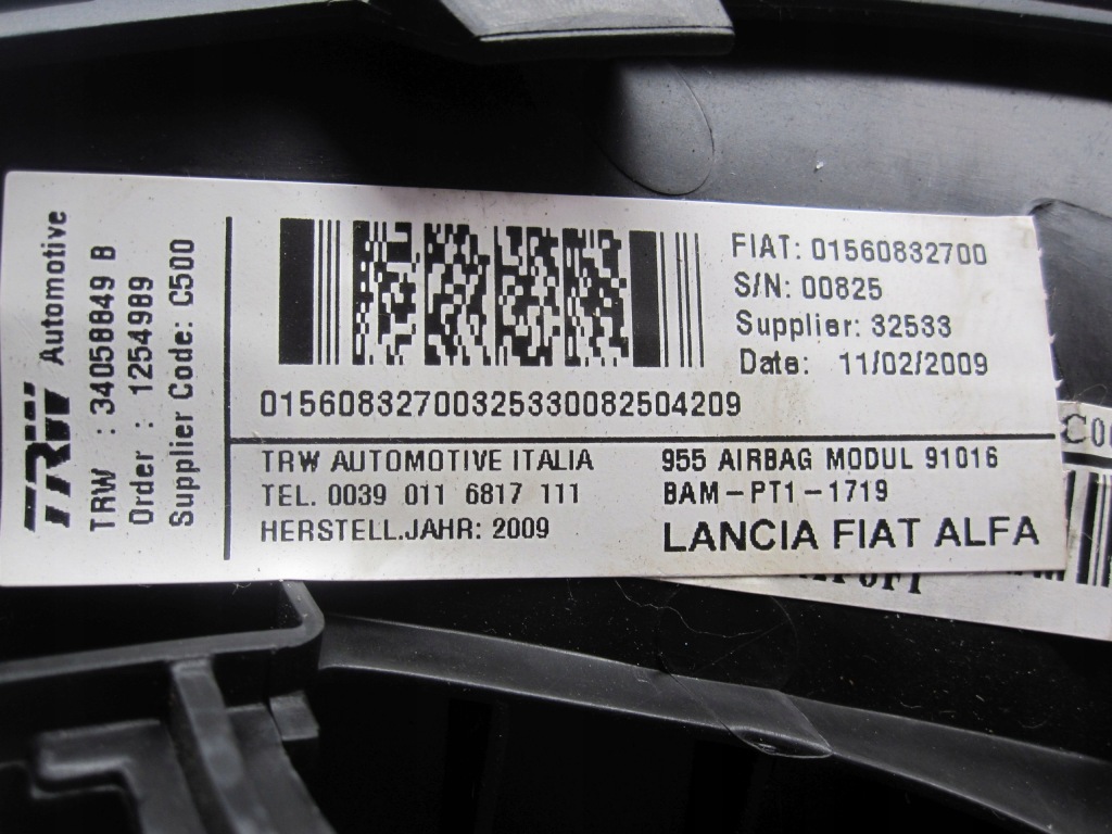 Alfa romeo mito 12r подушка безопасности подушка коленная 01560832700 Киев