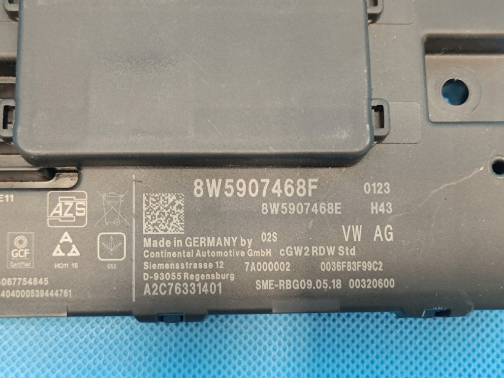 фото №11, Audi a5 f5 sportback 2.0 tdi 140kw 2018r модуль блок управления шлюз 8w5907468f