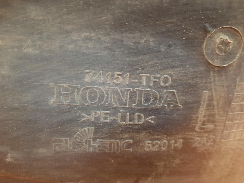 фото №10, Honda jazz iii lift 10-15 подкрылок пластиковый перед левый 74151-tfo