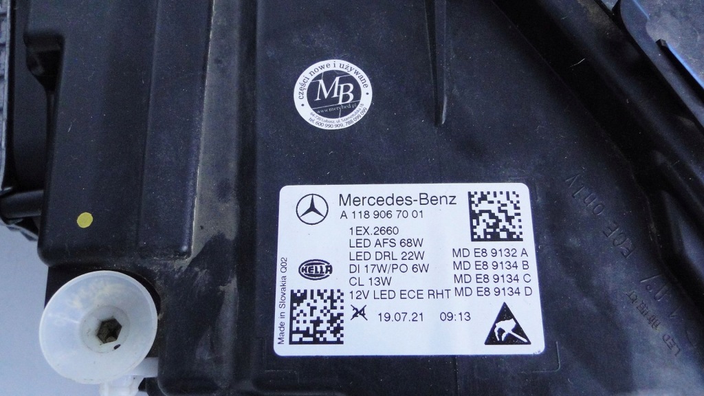 Mercedes cla 118 w118 фара правий фара праві multibeam led Оригінал