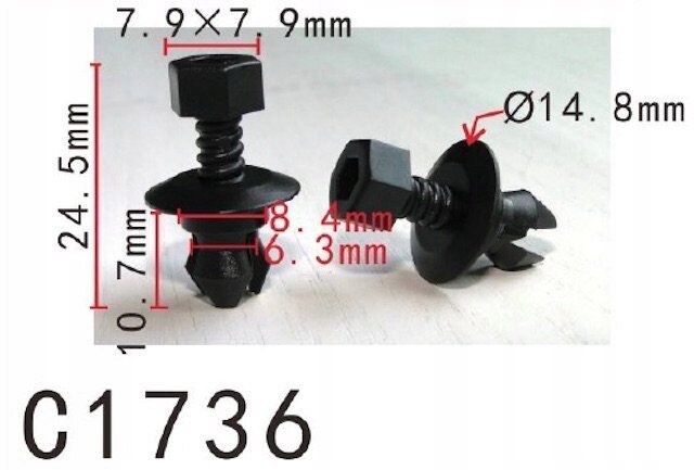 фото №2, 10x клипса накладки порога порог vw passat b6 b7