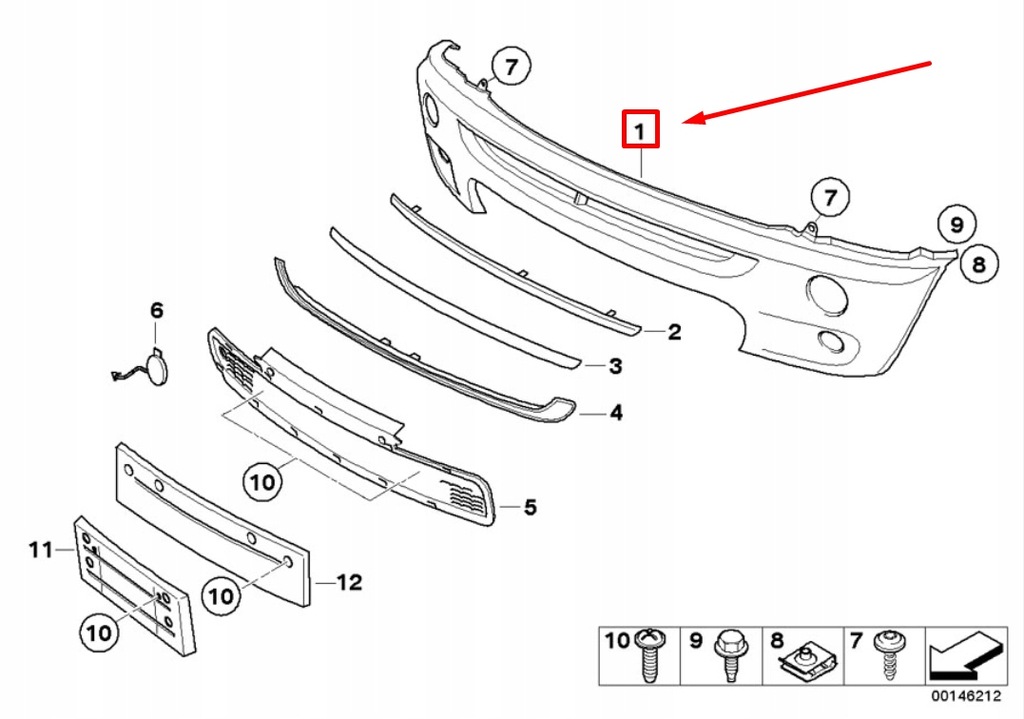 фото №7, Mini cooper s r53 передня частина бампер trim панель primed 51111177877