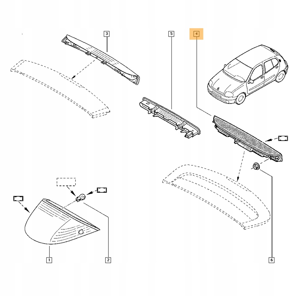 фото №3, Renault clio ii nowa лампа світло стоп оригінал