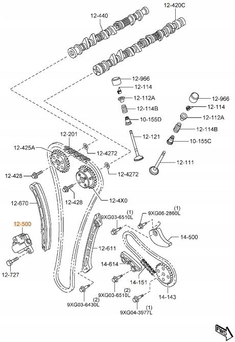 фото №8, Натяжитель цепь грм mazda 3 6 cx-7 l3k912500a