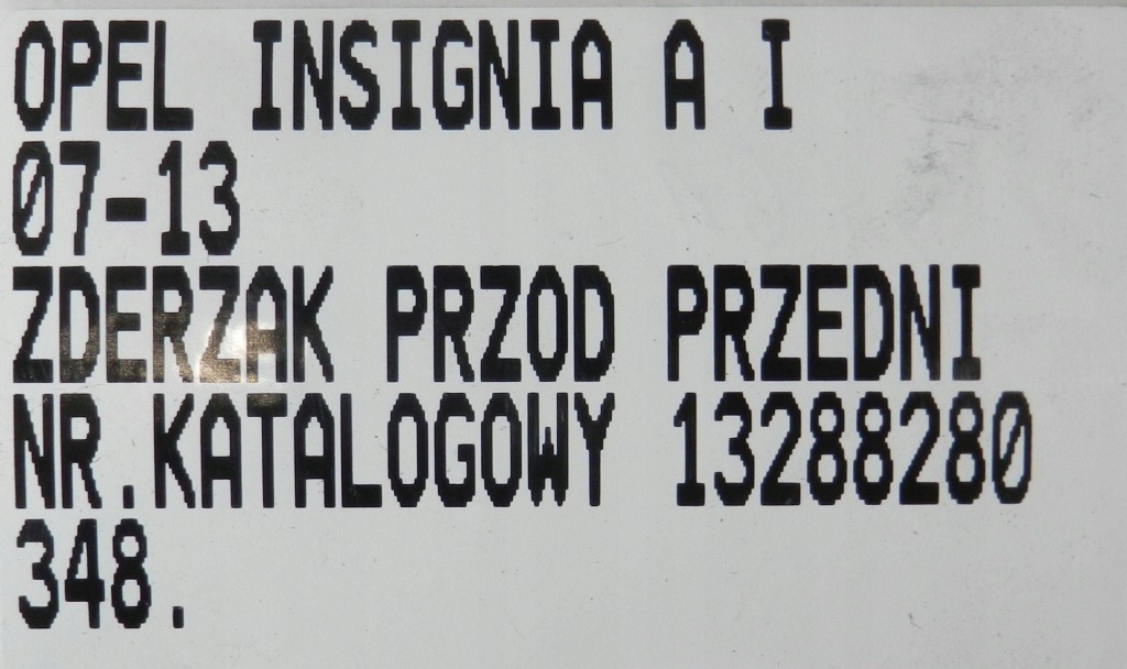 348.zderzak перед передний opel insignia a 08-13 13288280 Доставка