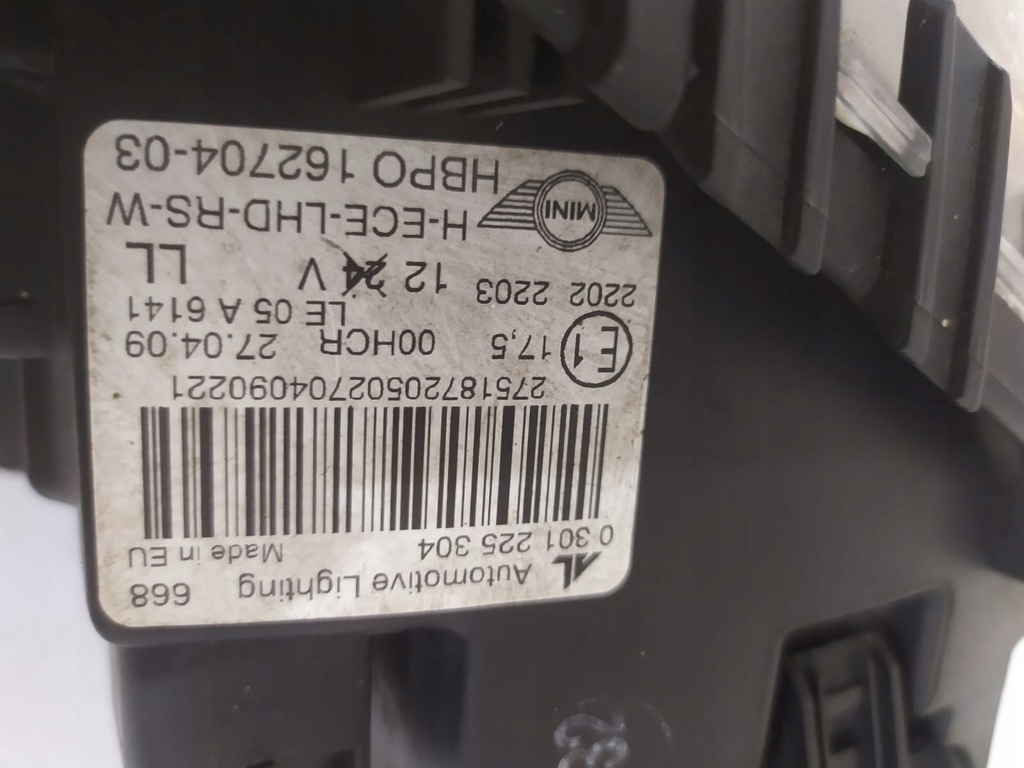 фото №9, Mini cooper r55 r56 лампа h7 правая - 15151