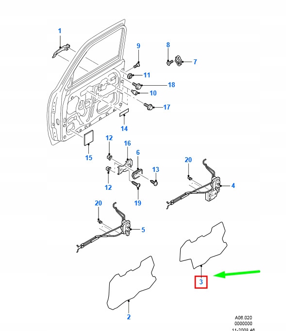 фото №1, Ford ranger mk2 передня частина door ущільнювач пластик foil 1453354 original