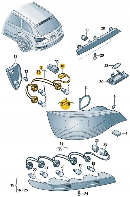фото №10, Джгут лампи задній audi q7 4l oryginlna 4l0945221b