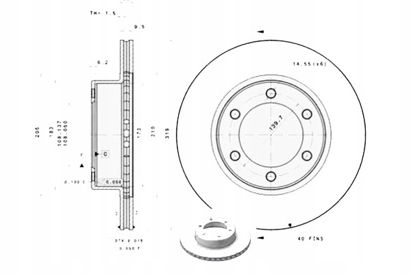 фото №2, Brembo тормозные диски тормозные 2szt. toyota 4 runner land