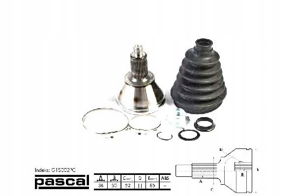 фото №2, Pascal g1s002pc набір шарнір, wał привідний