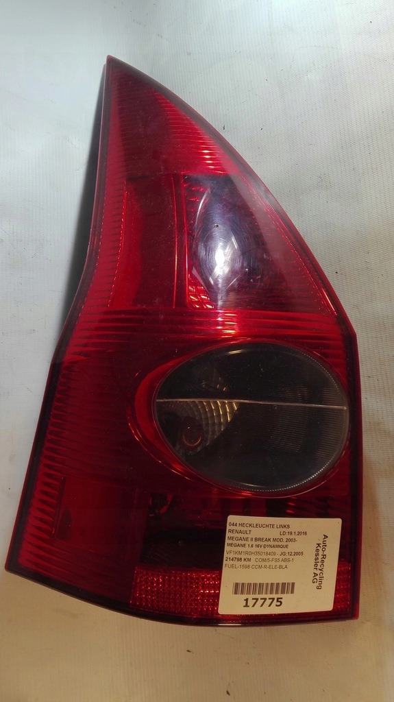фото №1, Лампа задняя левая renault megane ii kombi
