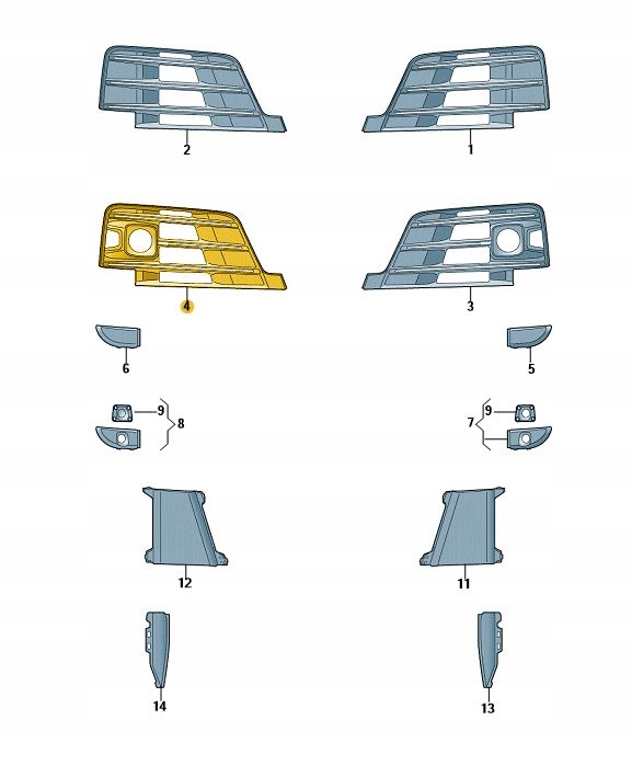 фото №1, Решітка заглушка бампера права audi q7 sline