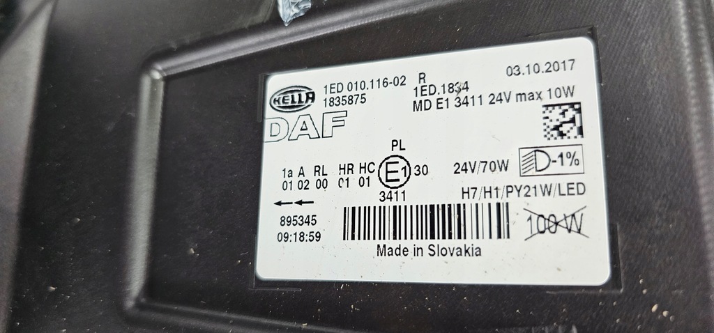 фото №10, Daf xf 106 лампа перед передня права звичайна fv