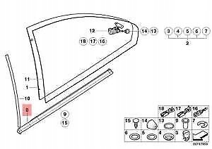 Прокладка стекло боковой bmw e46 купе 8227686 51368227686 Доставка