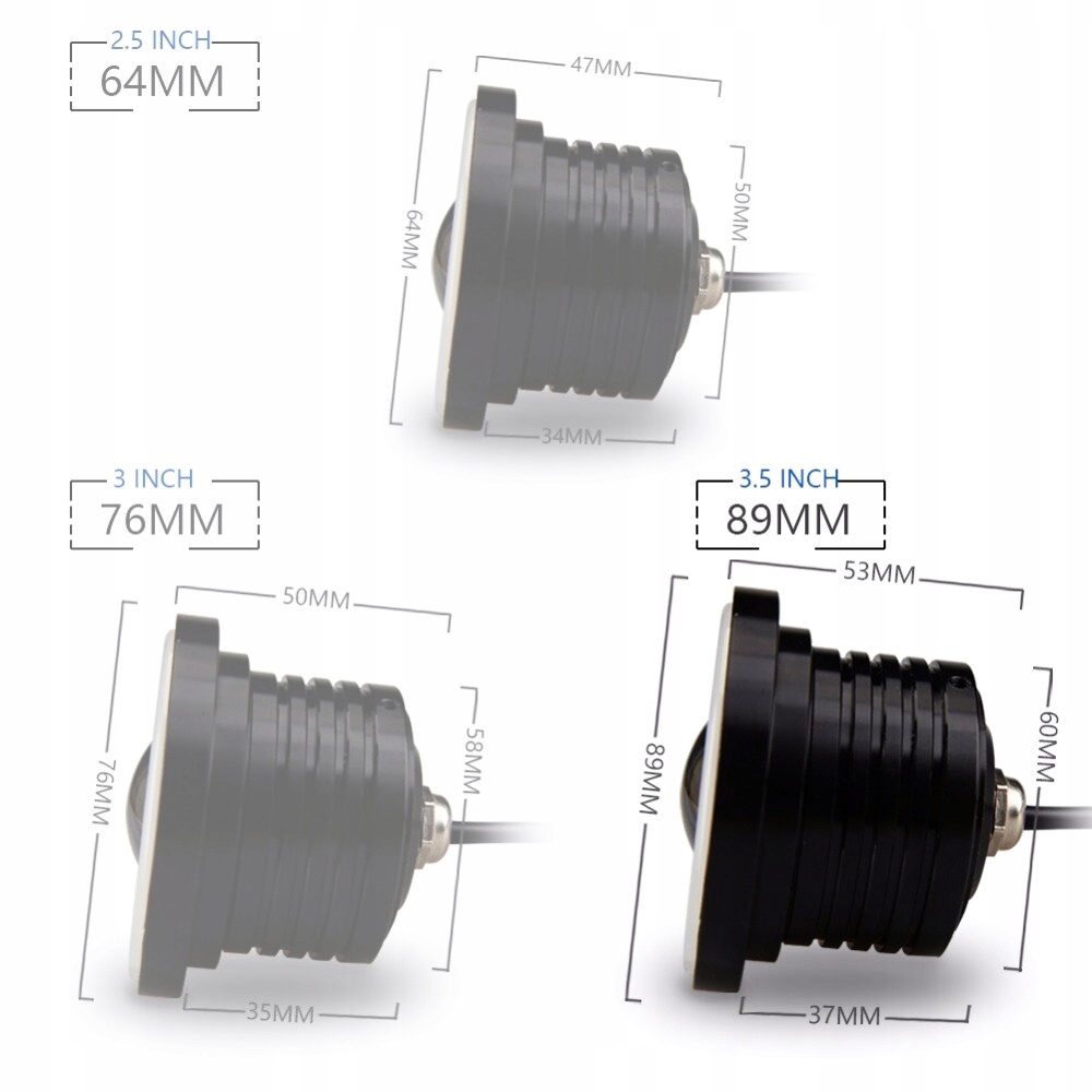 фото №6, 3,5 cala drl світло do рух dziennej angle eye led кільця протитуманні