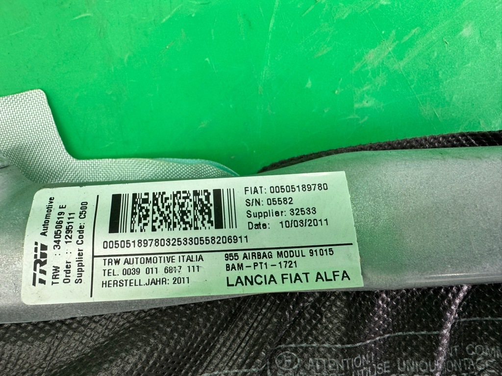 фото №8, Шторка безпеки повітряна права подушка безпеки подушка 34050619e alfa romeo mito 08-