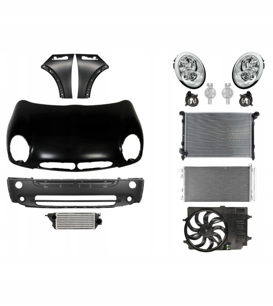 фото №1, Mini cooper r50 r52 04-06 капот бампер крила набір частини