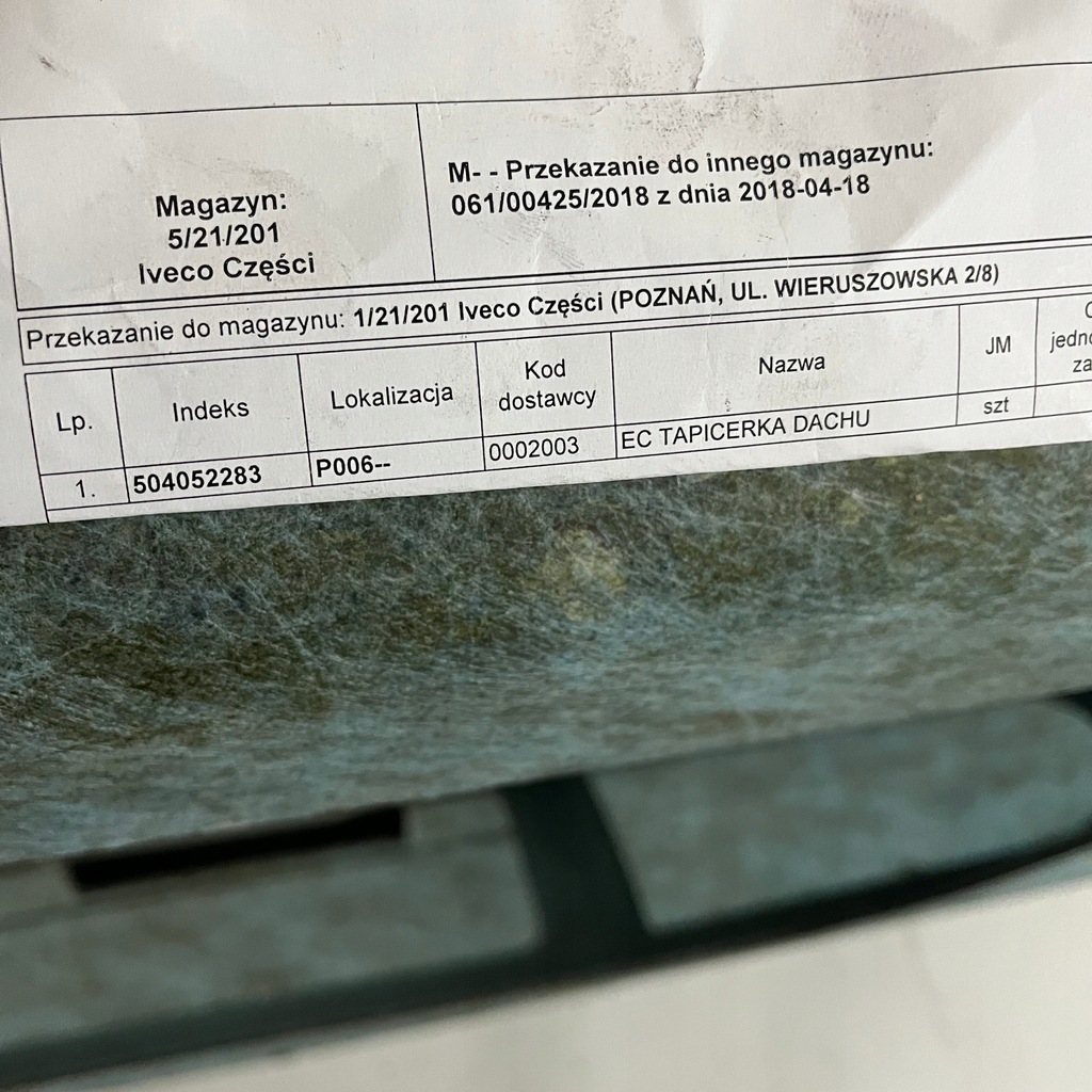 фото №7, Потолок обивка крыша кабины iveco stralis