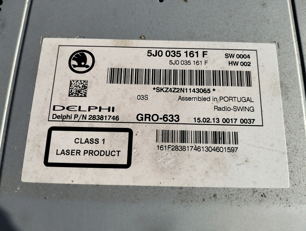 фото №10, Радіо skoda rapid 5j0035161f