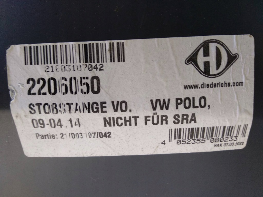 фото №11, Бампер перед vw polo v 6r1 6c1 2009-2014 2206050