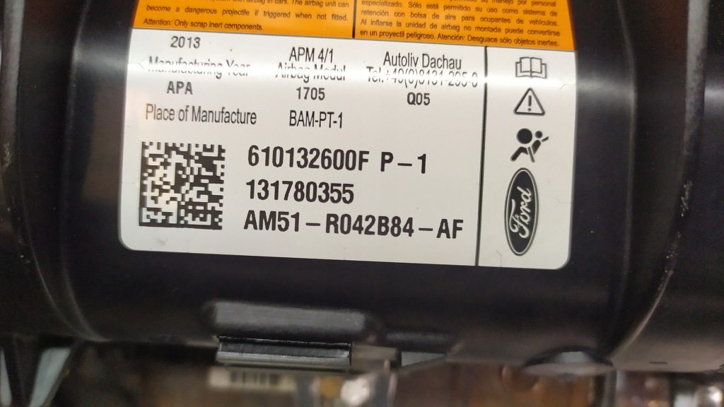 фото №3, Ford c-max mk2 подушка пассажира am51-r042b84-af