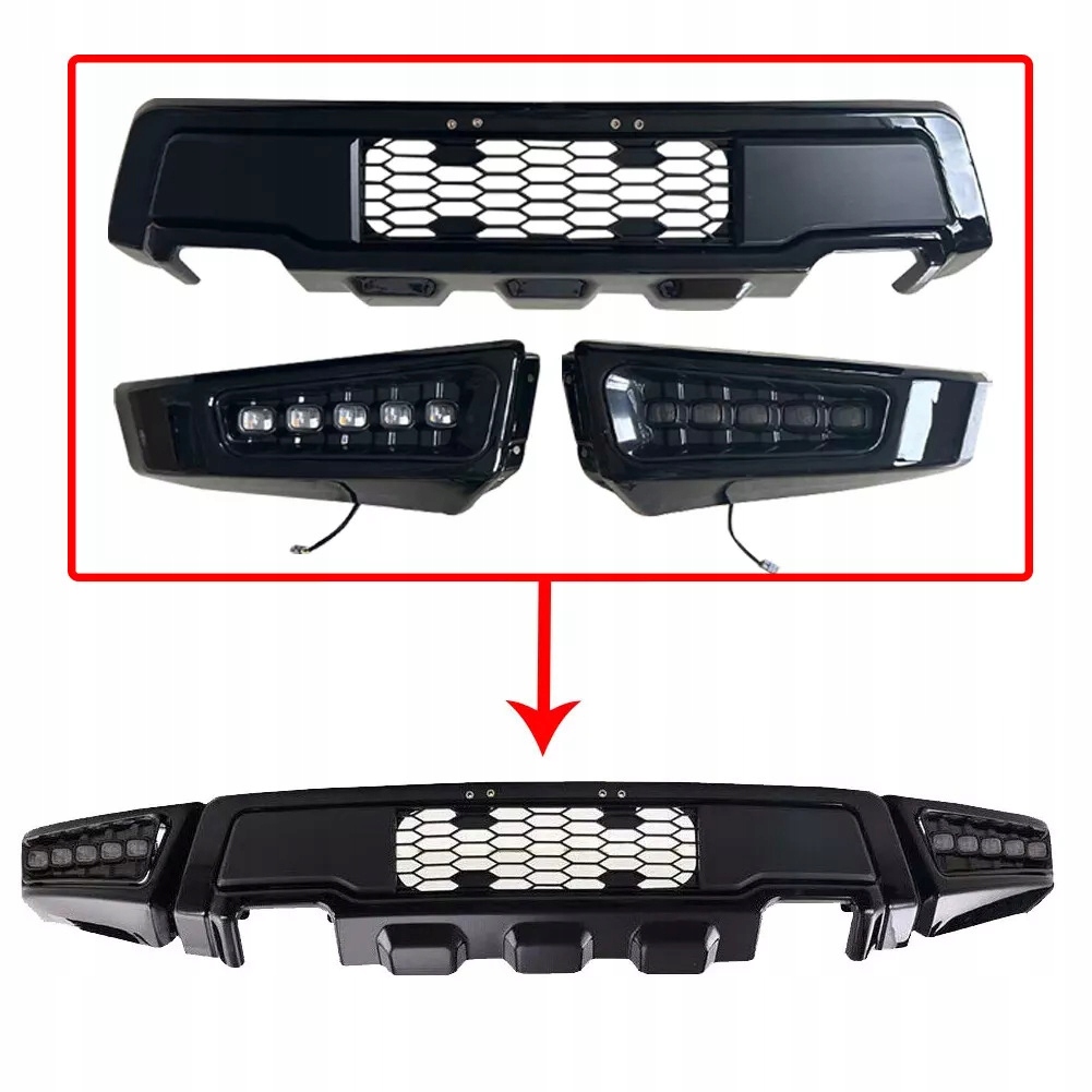 фото №14, Бампер передний - стиль raptor + led ford f-150 f150 2021-2023 kompletny